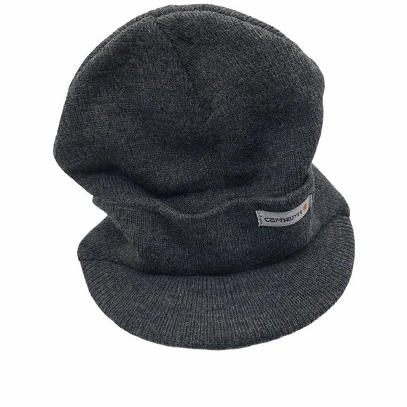 CARHARTT Gray Knit Hat with Visor LAST ONE - Picture 2 of 2